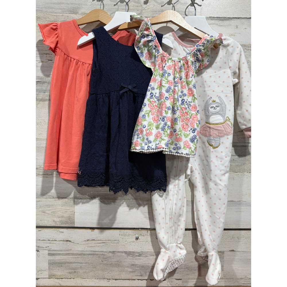 Carter's H&M Isaac‎ Mizrahi Dress Tunic Sleeper Bundle Girls 2T Floral Lace EUC